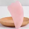 Piatra Gua Sha din Cuart roz pentru masaj - 9,8cm, model 5