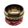 Bol tibetan cantator Nepal cu perna colorata - Silaba OM, 10cm