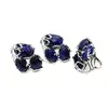 Inel reglabil cu 3 pietre fatetate de Lapis lazuli, montura argintie