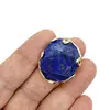 Inel reglabil cu piatra fatetata de Lapis lazuli, montura aurie, imagine 3