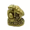 Statueta Feng Shui Bivol auriu cu pepita si monede chinezesti - 6,3 cm