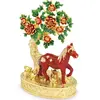 Statueta Feng Shui Copac cu flori de piersic si Cal, 2021