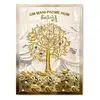 Tablou Feng Shui cu Copacul prosperitatii, pepite, monede i-Ching si mantra Om Mani Padme Hum, 20cm x 30cm