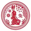 Abtibild Feng Shui cu zodia Iepure - mare, 11cm
