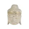 Statueta Feng Shui Cap Buddha din lemn, pentru perete, alb - 30cm, imagine 4