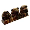 Statueta Feng Shui Maimute Omerta din lemn - 19cm, imagine 2