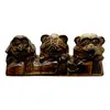 Statueta Feng Shui Maimute Omerta din lemn - 19cm