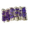 Buchet Salvie Alba cu Flori Mov de Sinuata - 10cm, Culoare flori: Flori mov, imagine 4