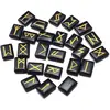 Set 25 rune gravate din onix negru - dreptunghi, Tip piatra: Onix