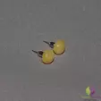 Cercei cu surub calcit galben semisfere 8mm