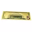 Feng Shui - Bancnota aurie din polimer 5$ (cinci dolari)