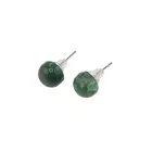 Cercei cu surub nefrit (jad canadian) semisfere 8mm