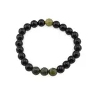 Bratara pe elastic Obsidian si Nefrit, 8mm