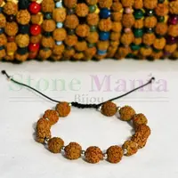 Bratara rudraksha 8mm si bumbi argint sterling 925