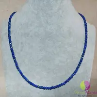 Colier lapis lazuli discuri 4mm si argint 925