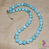 Colier larimar sfere 10mm si argint 925