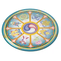 Abtibild sticker Feng Shui 3D cu cele 8 simboluri tibetane, model 1 - 4,5cm