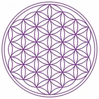 Abtibild sticker Feng Shui cu Floarea Vietii , Simbolul vietii – Violet - 10cm