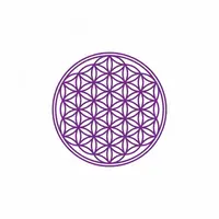 Abtibild sticker Feng Shui cu Floarea Vietii, Simbolul vietii – Violet - 5cm