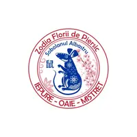 Abtibild sticker Feng Shui cu Sobolan albastru si Floare de Piersic - 5cm