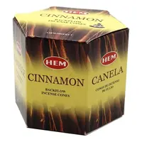Conuri parfumate HEM Cinnamon, backflow - 40 buc