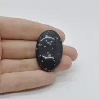 Cabochon Obsidian Fulg de nea 37x23x8mm C7