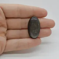 Cabochon Obsidian Silver 30x17x7mm C25