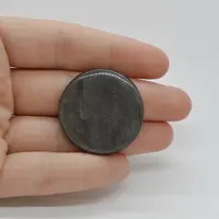 Cabochon Obsidian Silver 32x32x5mm C52