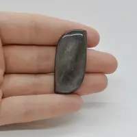 Cabochon Obsidian Silver 40x19x6mm C50