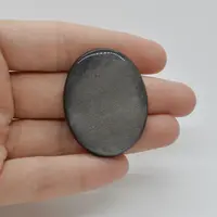 Cabochon Obsidian Silver 40x31x5mm C48