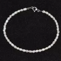 Bratara perle de cultura albe lunguiete 3-4mm