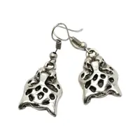 Cercei din cupru argintat tigru Cercei din cupru argintat tigru