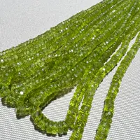 Sirag peridot A+ discuri fatetate, 4-6mm, 40cm
