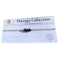 Bratara Therapy turmalina neagra discuri 5mm model 3 si argint 925