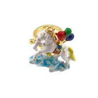 Amuleta Feng Shui din metal cu Cal alb de vant Lung Ta 2023