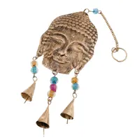 Decoratiune clopotei de vant din metal, capul lui Buddha, 45cm