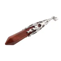 Pandantiv jasp rosu si montura din metal, 8cm