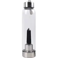 Sticla pentru apa cu cristal natural Obsidian, 24cm
