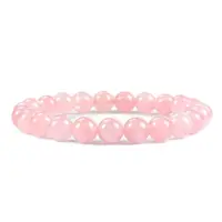 Bratara din Cuart Roz 8mm, pe elastic, 19cm, sfere