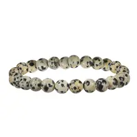 Bratara din Jasp Dalmatian 10mm, pe elastic, 19cm, sfere