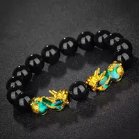 Bratara Feng Shui pe elastic cu Pi Yao si onix 12mm