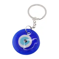 Breloc Feng Shui cu ochi protector din sticla, rotund 4cm