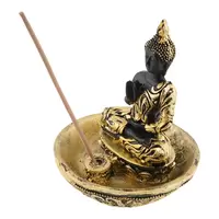 Decoratiune Suport betisoare parfumate cu Buddha, auriu