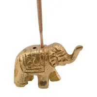 Suport ardere betisoare parfumate, Elefant din metal auriu