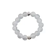 Inel pe elastic cu acvamarin si argint 925, sfere 4mm