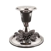 Suport pentru lumanare din metal argintiu, model strugure, 7,5cm