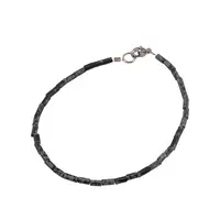 Bratara obsidian fulg de nea cilindru 2x5mm