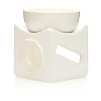 Vas aromaterapie din ceramica cu model Ying-Yang alb AR100