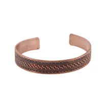 Bratara din cupru masiv model tribal, 10mm