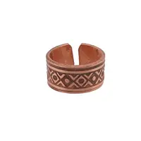 Inel reglabil din cupru masiv model aztec, 10mm